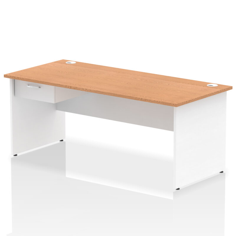 impulse panel end straight desk frame with single one drawer fixed pedestal