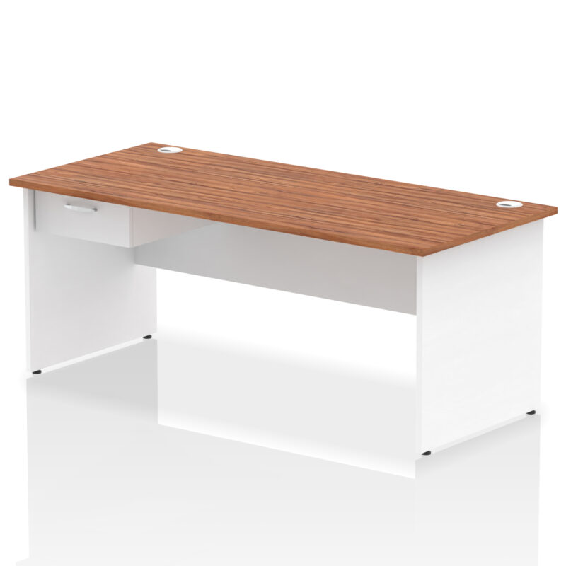 impulse panel end straight desk frame with single one drawer fixed pedestal