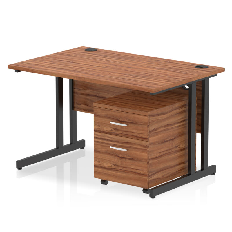 impulse 1200mm cantilever straight desk with mobile pedestal