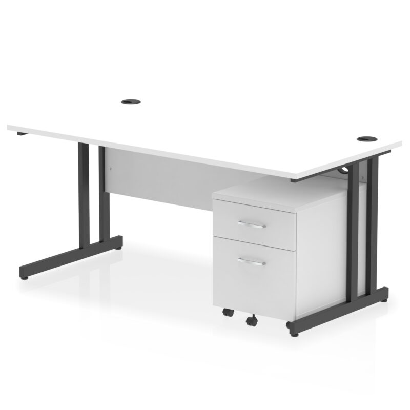 impulse 1600mm cantilever straight desk with mobile pedestal