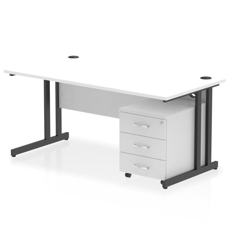 impulse 1600mm cantilever straight desk with mobile pedestal