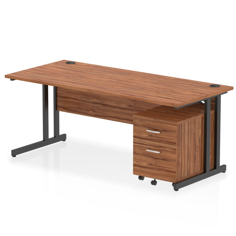 impulse 1800mm cantilever straight desk with mobile pedestal