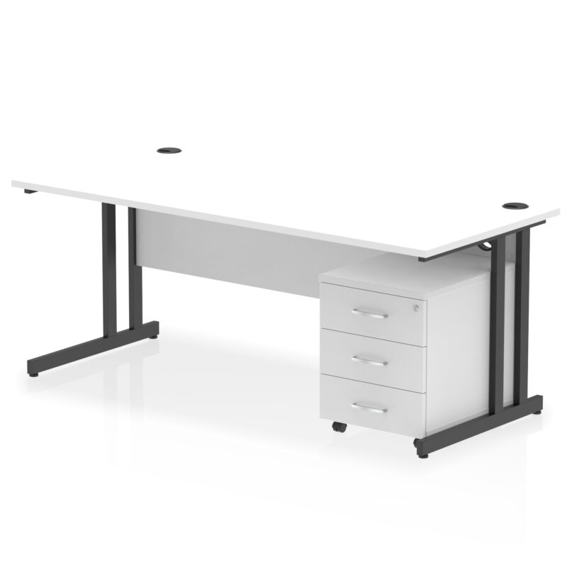 impulse 1800mm cantilever straight desk with mobile pedestal