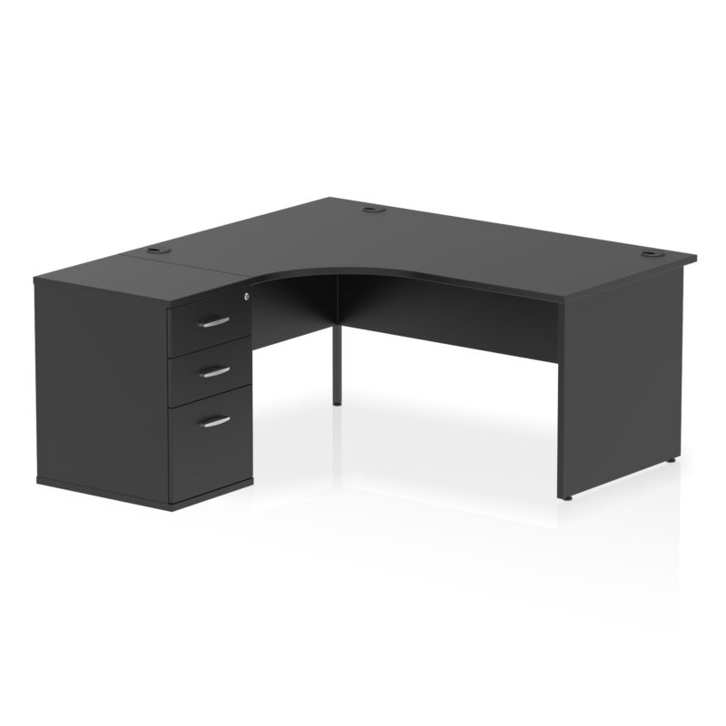 impulse panel end crescent desk workstation
