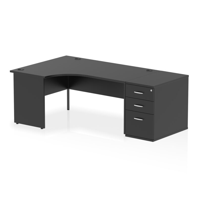 impulse panel end crescent desk workstation
