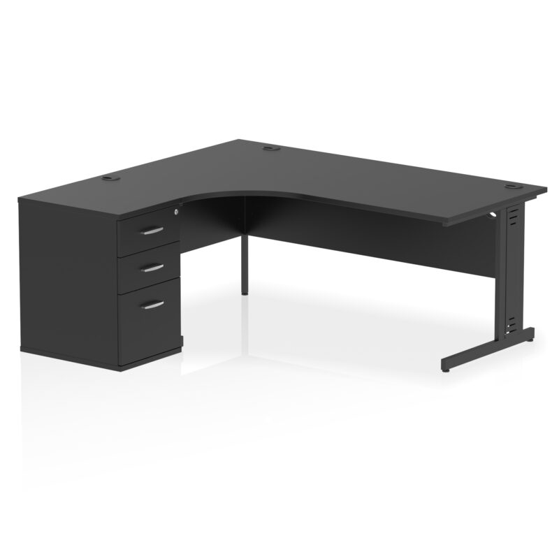 impulse 1800mm cable managed left crescent desk workstation