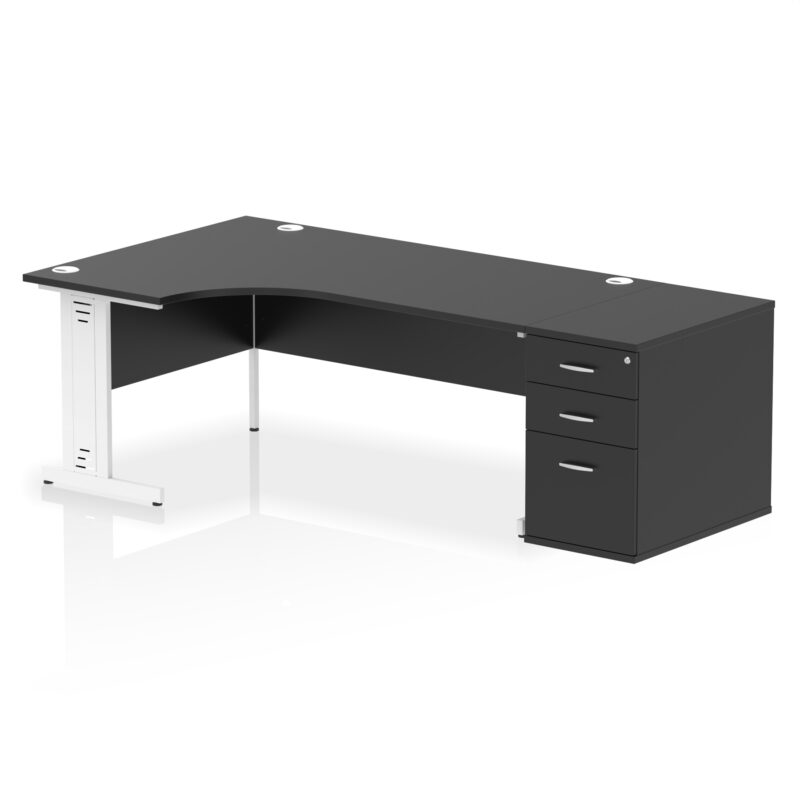 impulse 1800mm cable managed left crescent desk workstation