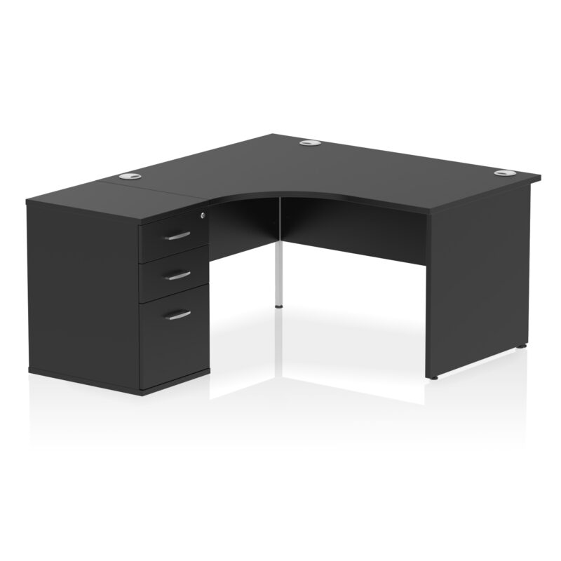 impulse panel end crescent desk workstation