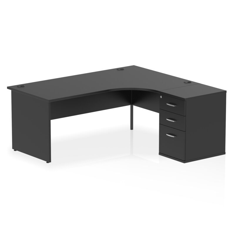 impulse panel end crescent desk workstation