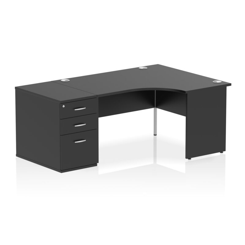 impulse panel end crescent desk workstation