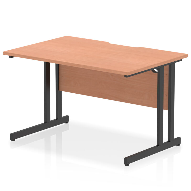impulse scalloped edge 1200mm straight desk cantilever leg