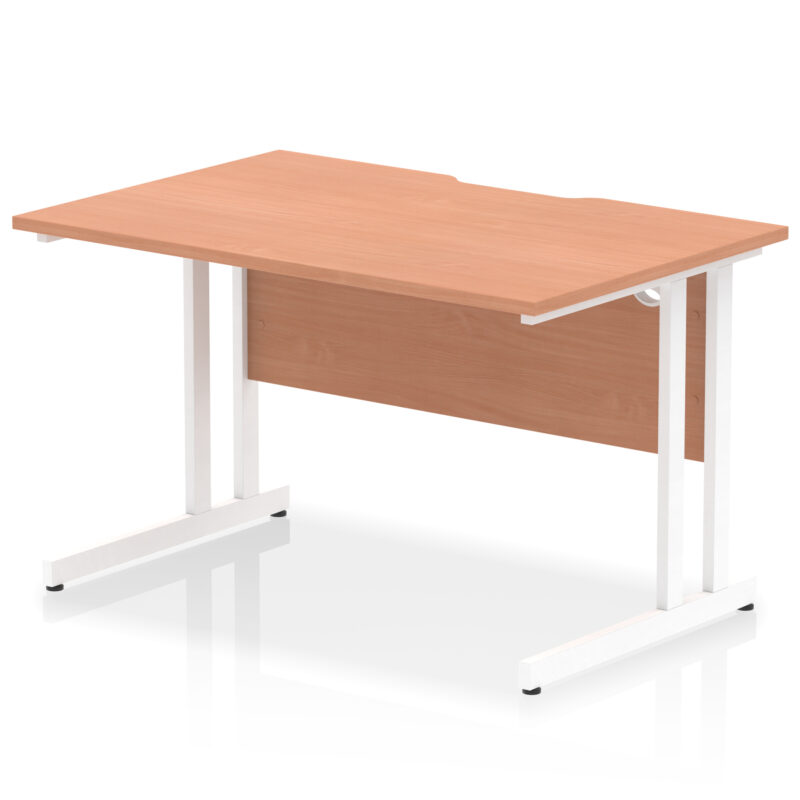 impulse scalloped edge 1200mm straight desk cantilever leg