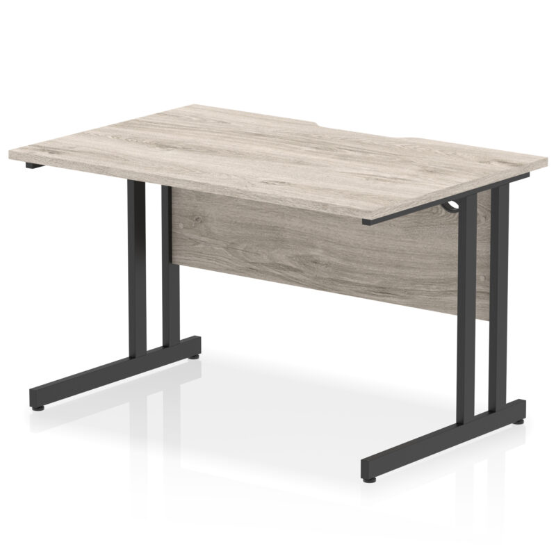 impulse scalloped edge 1200mm straight desk cantilever leg