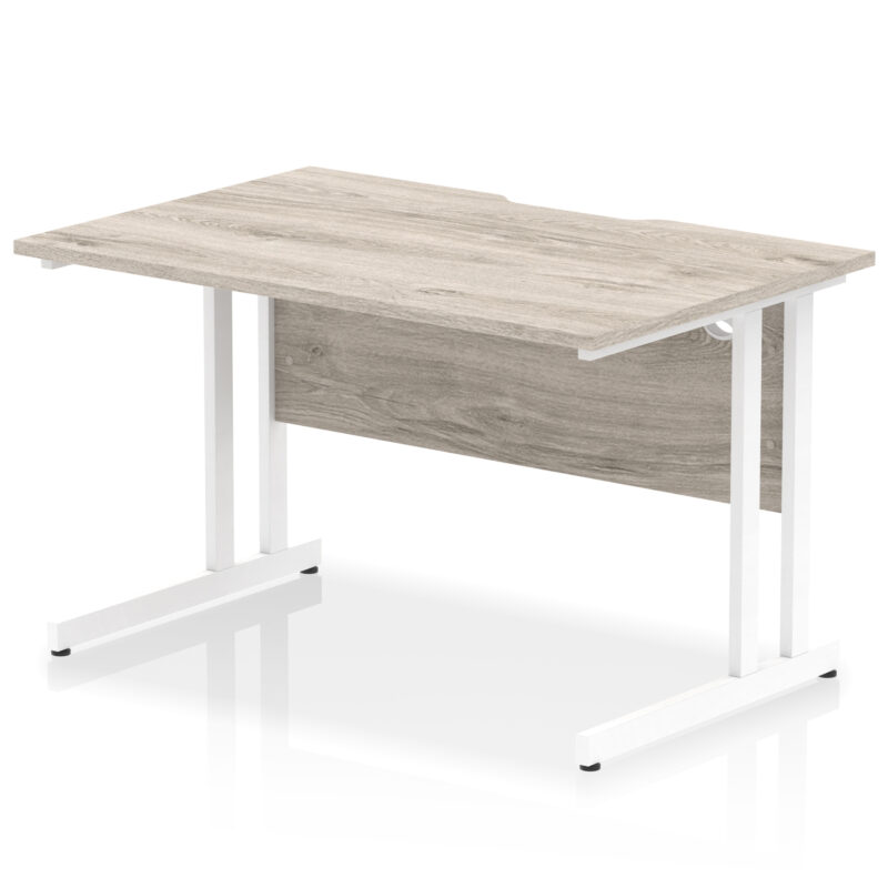 impulse scalloped edge 1200mm straight desk cantilever leg