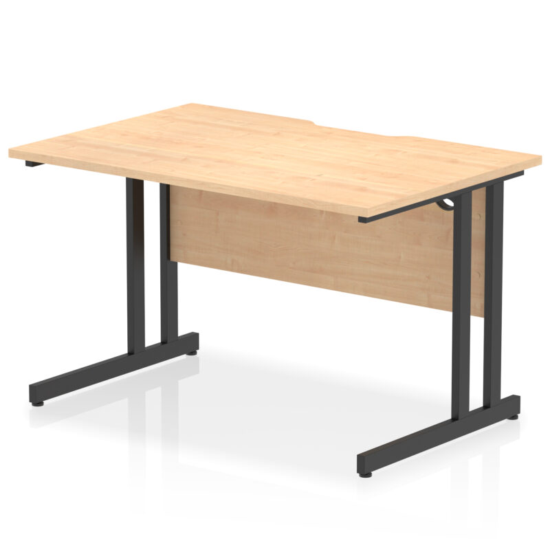 impulse scalloped edge 1200mm straight desk cantilever leg