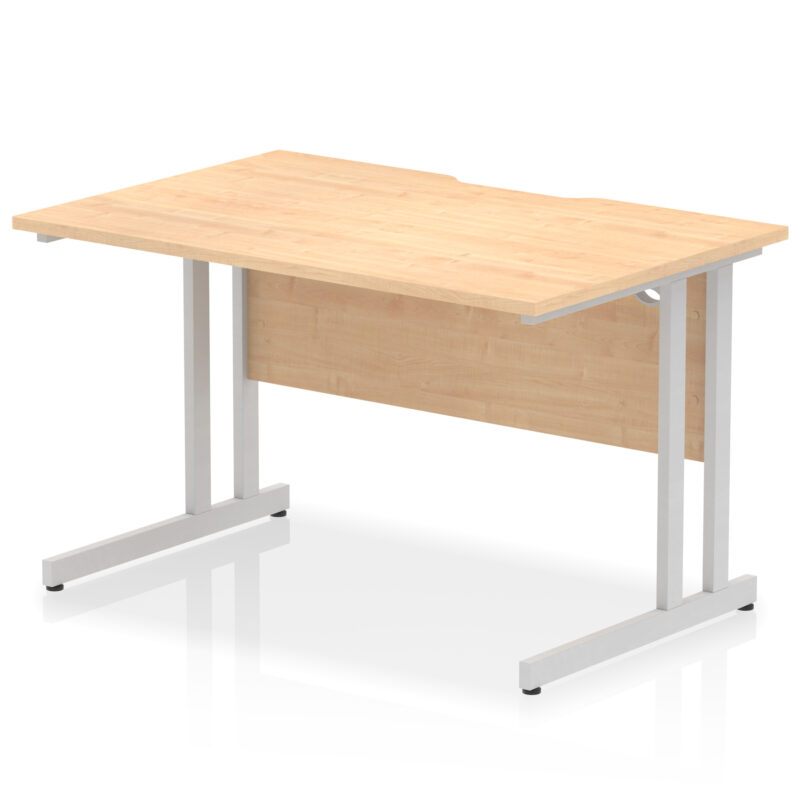 impulse scalloped edge 1200mm straight desk cantilever leg