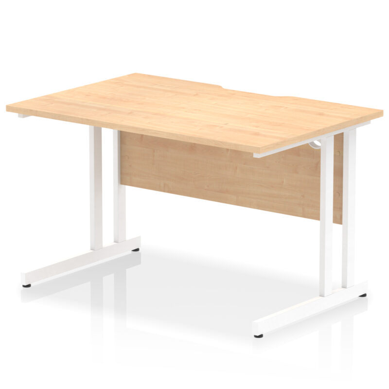 impulse scalloped edge 1200mm straight desk cantilever leg
