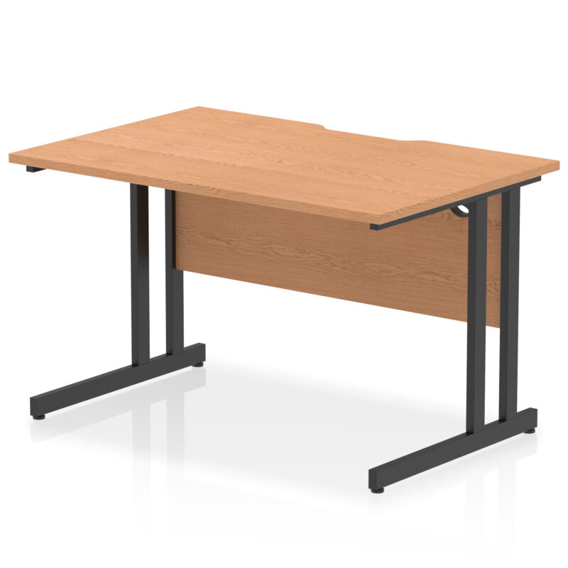 impulse scalloped edge 1200mm straight desk cantilever leg