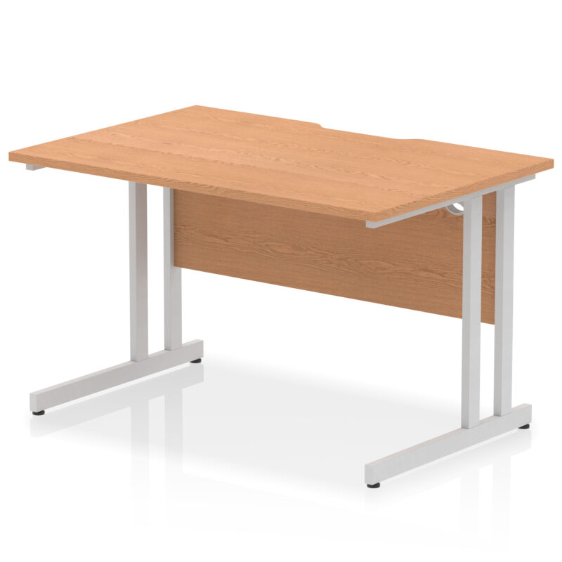 impulse scalloped edge 1200mm straight desk cantilever leg