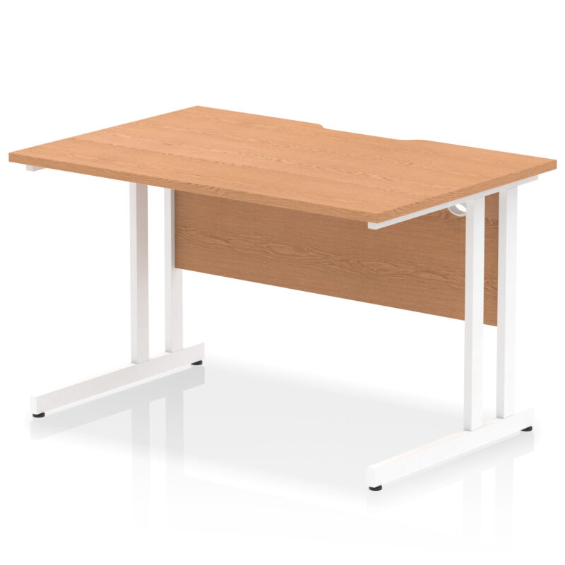 impulse scalloped edge 1200mm straight desk cantilever leg