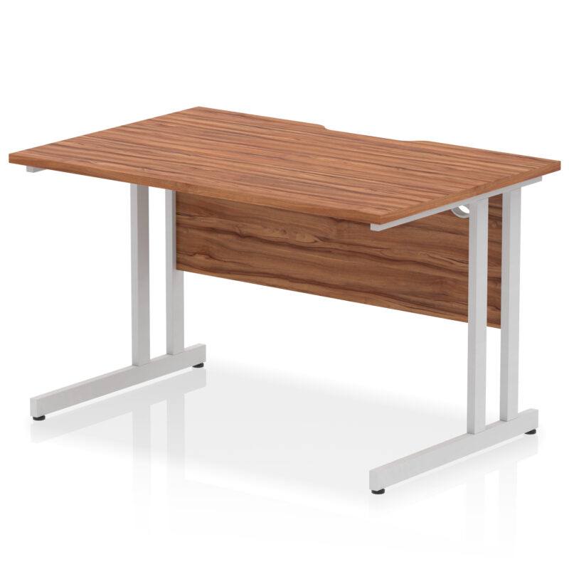 impulse scalloped edge 1200mm straight desk cantilever leg