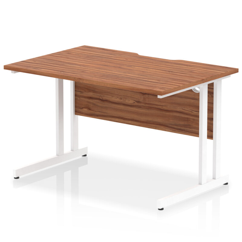 impulse scalloped edge 1200mm straight desk cantilever leg