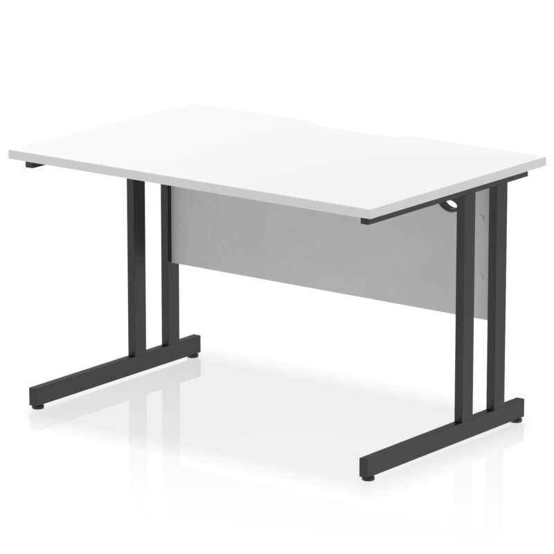 impulse scalloped edge 1200mm straight desk cantilever leg