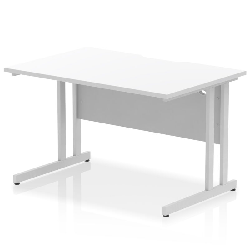 impulse scalloped edge 1200mm straight desk cantilever leg