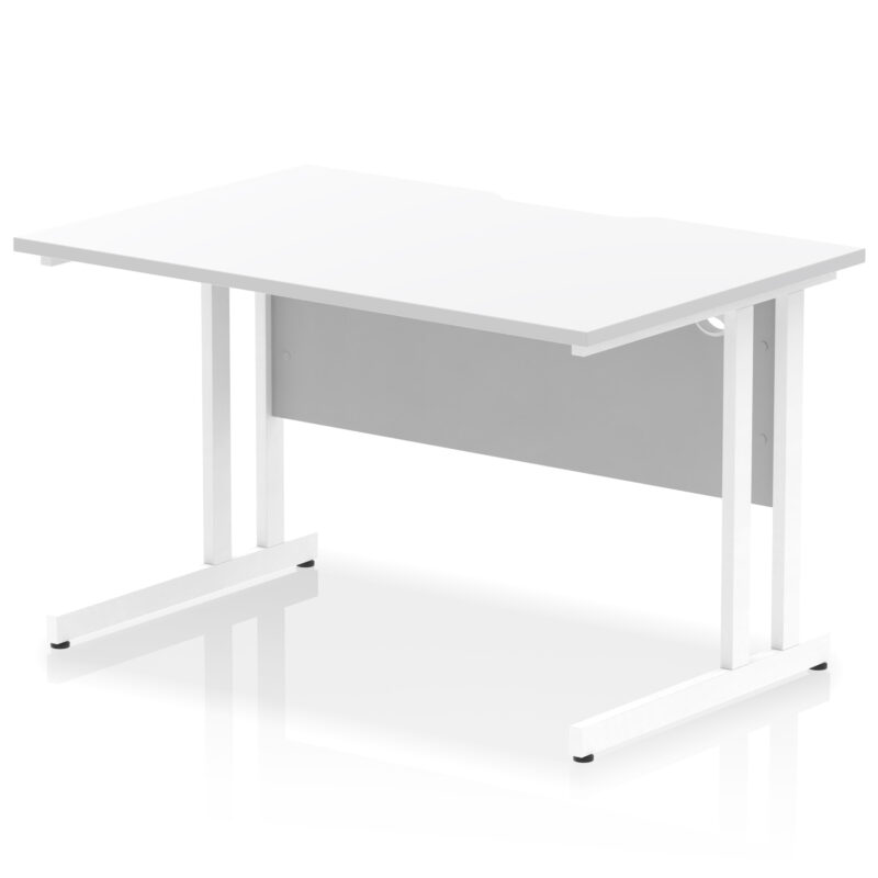 impulse scalloped edge 1200mm straight desk cantilever leg