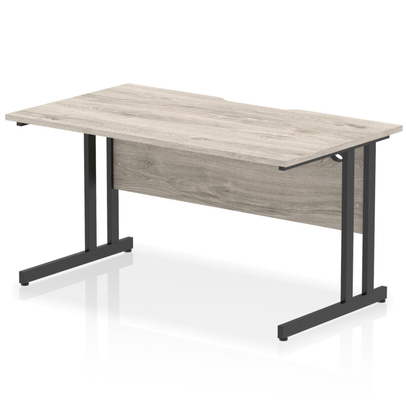 impulse scalloped edge 1400mm straight desk cantilever leg