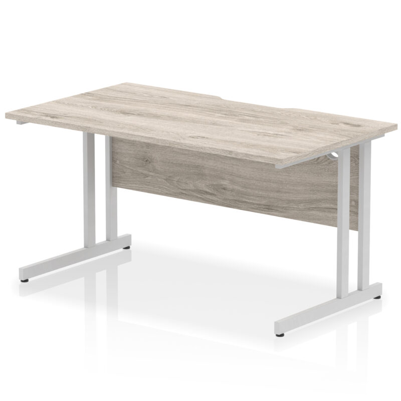 impulse scalloped edge 1400mm straight desk cantilever leg