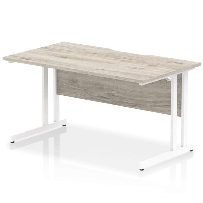 impulse scalloped edge 1400mm straight desk cantilever leg