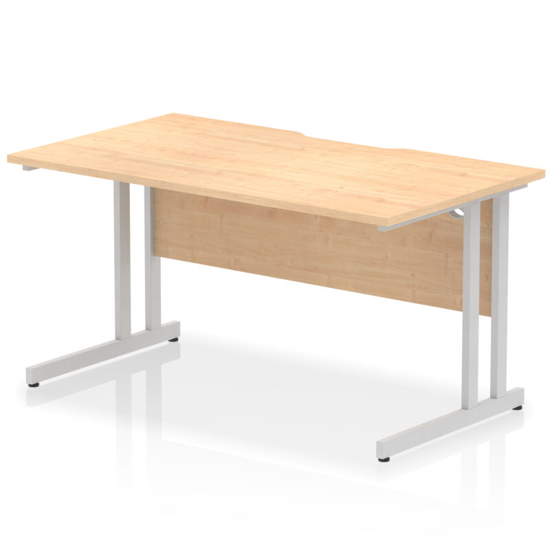 impulse scalloped edge 1400mm straight desk cantilever leg
