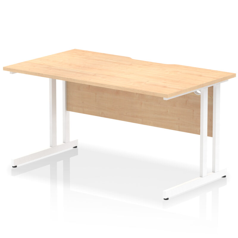 impulse scalloped edge 1400mm straight desk cantilever leg