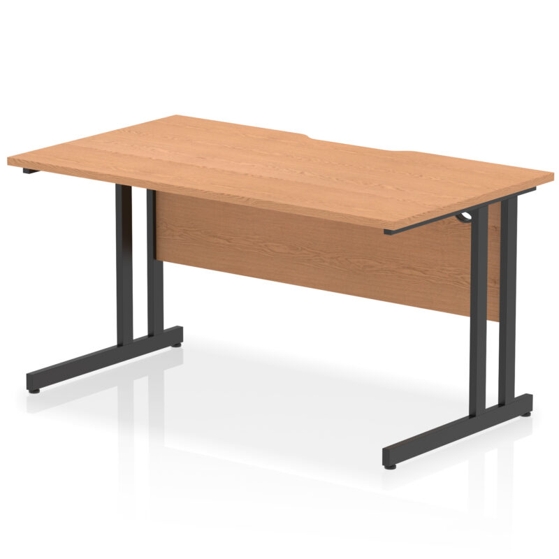 impulse scalloped edge 1400mm straight desk cantilever leg