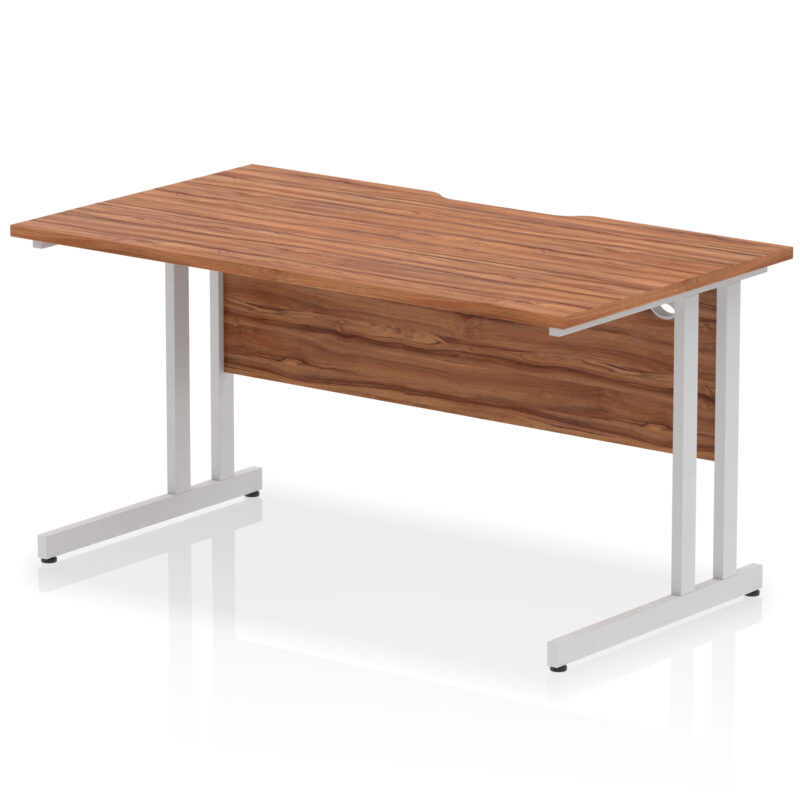 impulse scalloped edge 1400mm straight desk cantilever leg