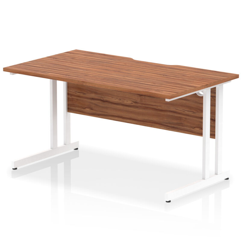impulse scalloped edge 1400mm straight desk cantilever leg