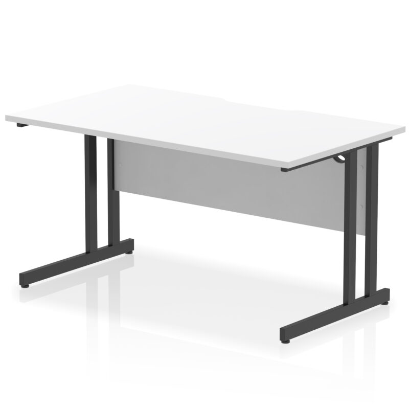 impulse scalloped edge 1400mm straight desk cantilever leg