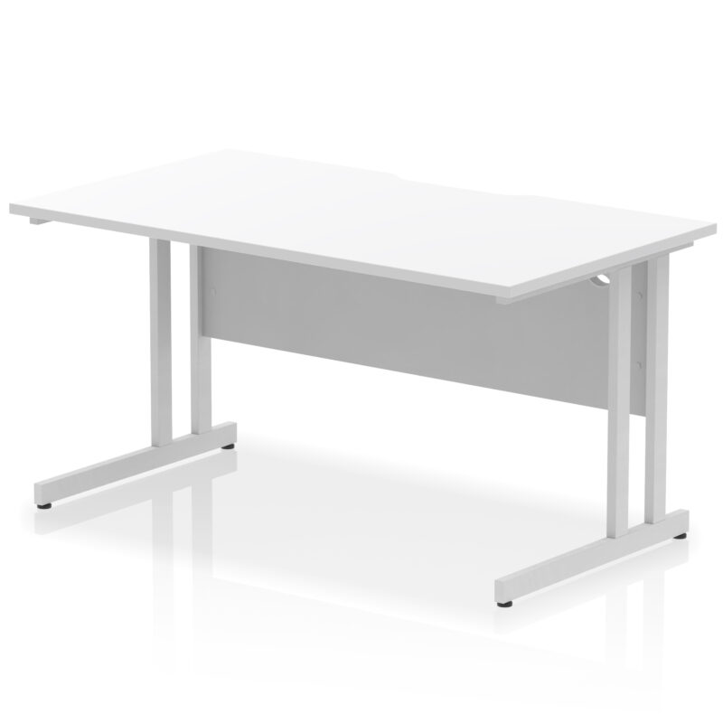 impulse scalloped edge 1400mm straight desk cantilever leg
