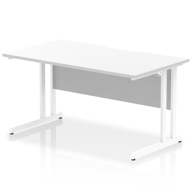 impulse scalloped edge 1400mm straight desk cantilever leg