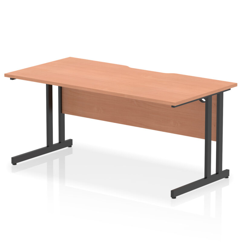 impulse scalloped edge 1600mm straight desk cantilever leg