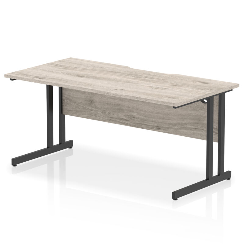 impulse scalloped edge 1600mm straight desk cantilever leg