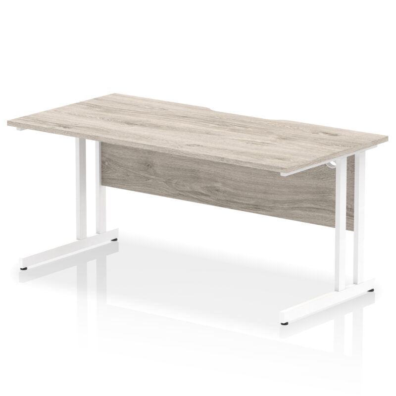 impulse scalloped edge 1600mm straight desk cantilever leg