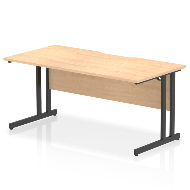 impulse scalloped edge 1600mm straight desk cantilever leg