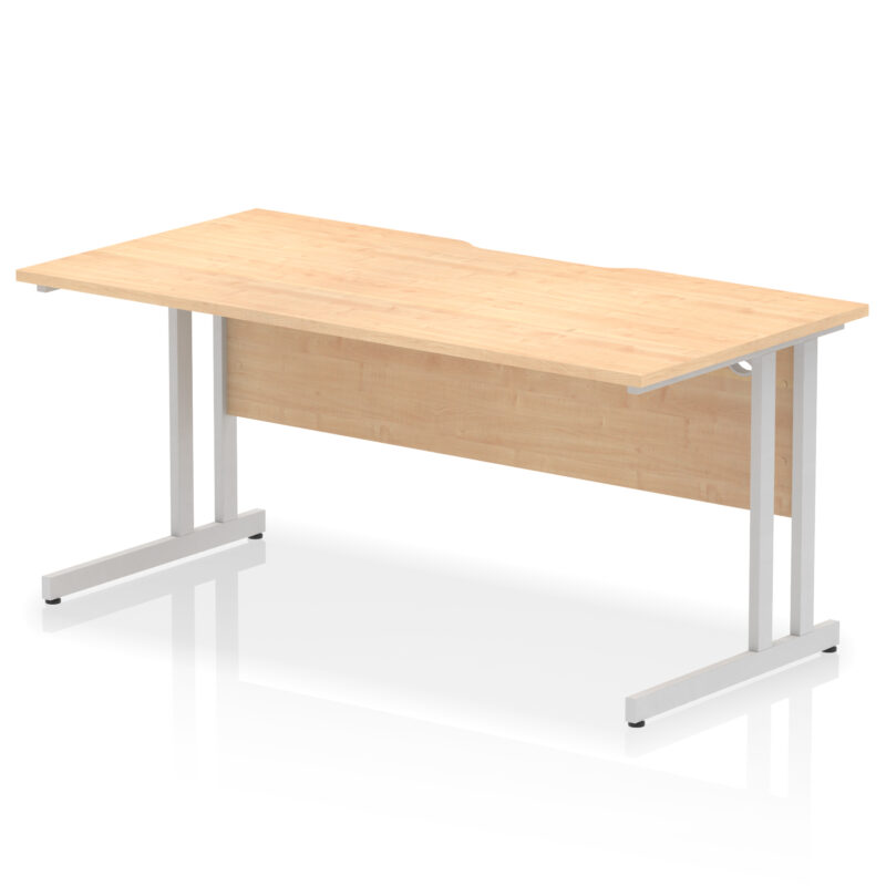 impulse scalloped edge 1600mm straight desk cantilever leg