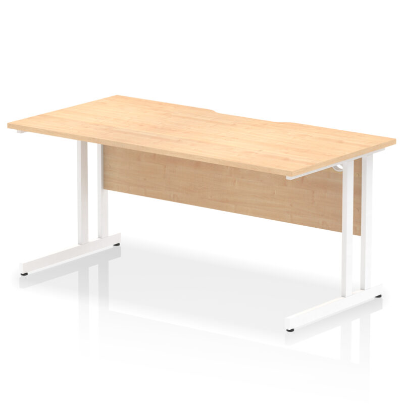 impulse scalloped edge 1600mm straight desk cantilever leg
