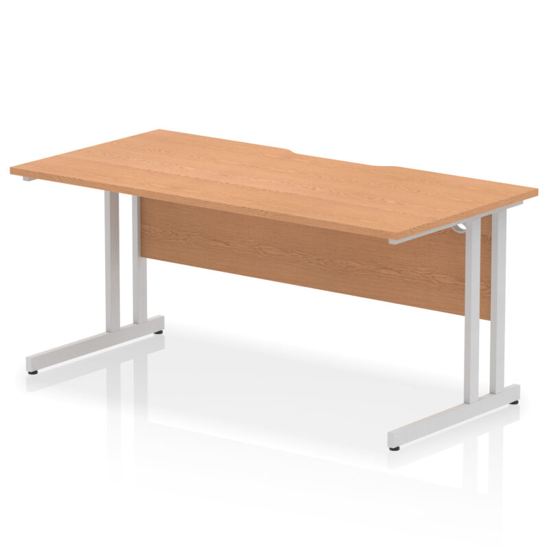impulse scalloped edge 1600mm straight desk cantilever leg