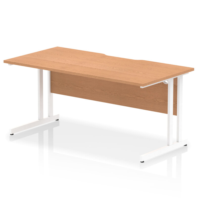 impulse scalloped edge 1600mm straight desk cantilever leg