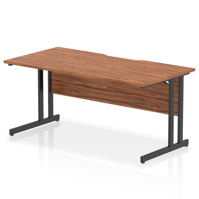 impulse scalloped edge 1600mm straight desk cantilever leg