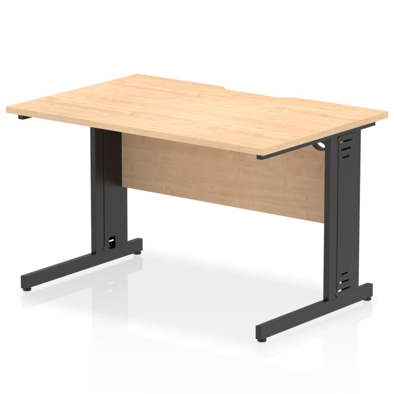 impulse scalloped edge 1200mm straight desk cable managed leg